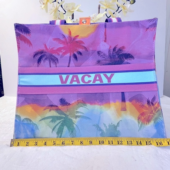 TWIG & ARROW Tote Bag VACAY Tropical Print - Picture 2 of 8